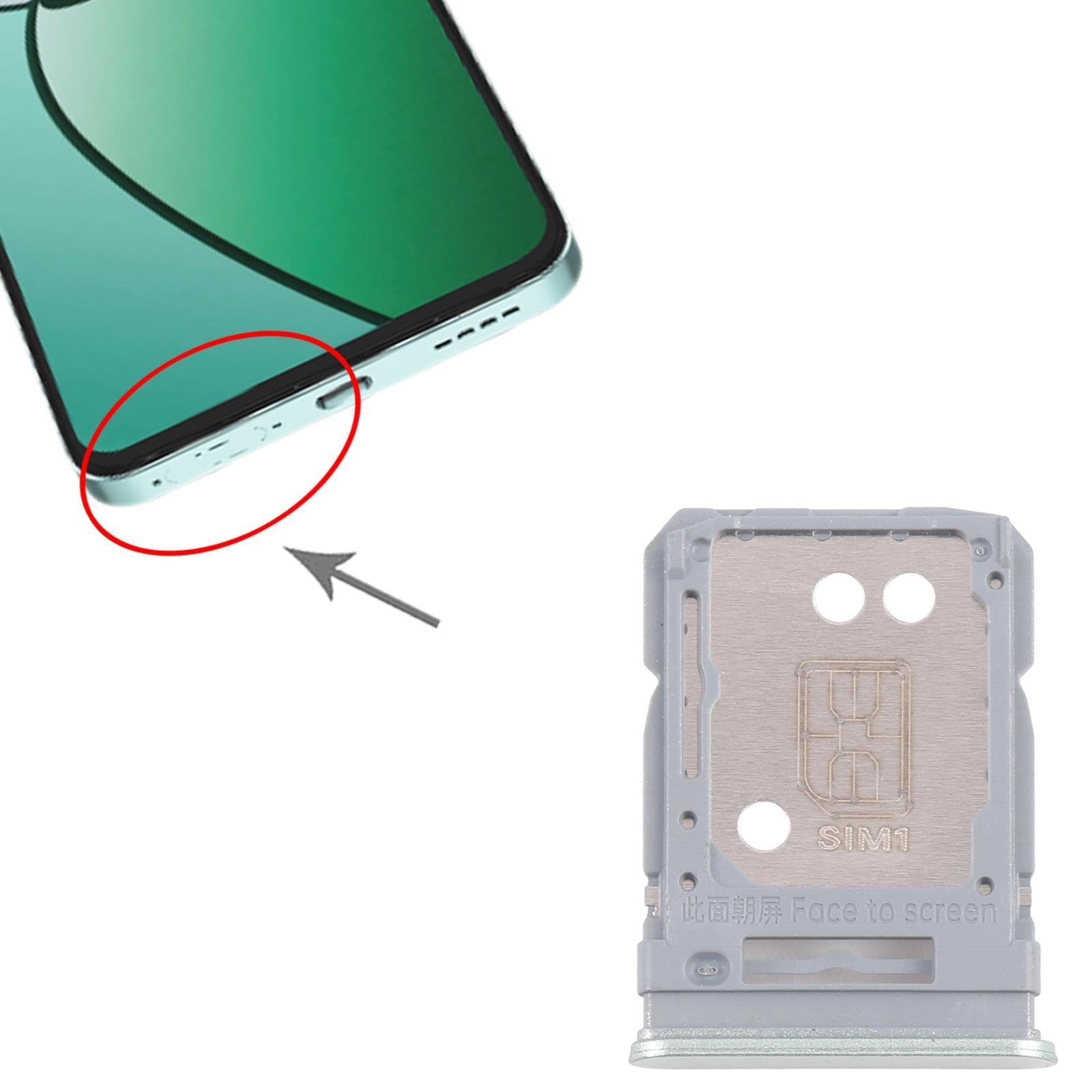For Realme 12+ 5G RMX3867 10pcs Original SIM Card Tray + SIM Card Tray / Micro SD Card Tray (Light Green)