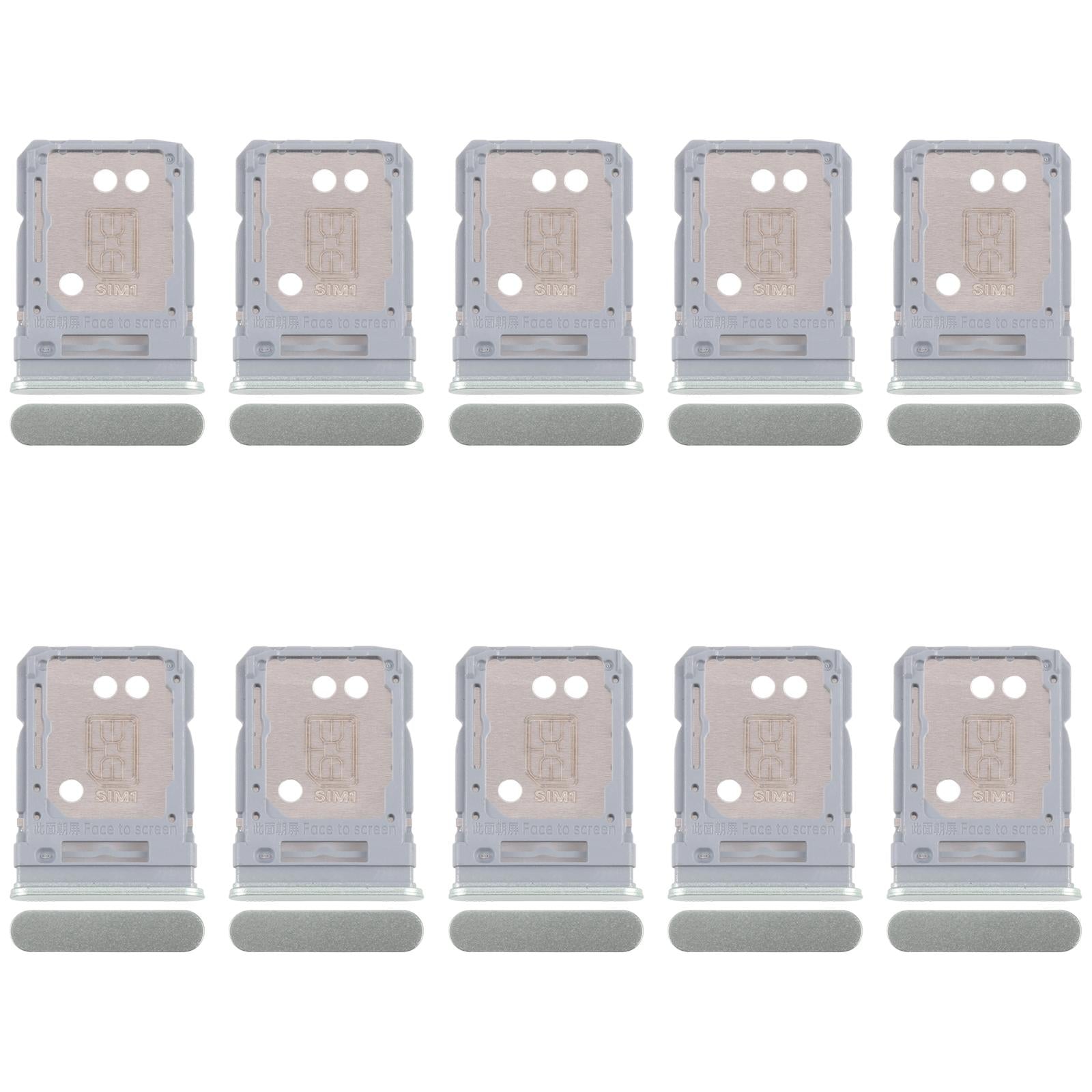 For Realme 12+ 5G RMX3867 10pcs Original SIM Card Tray + SIM Card Tray / Micro SD Card Tray (Light Green)