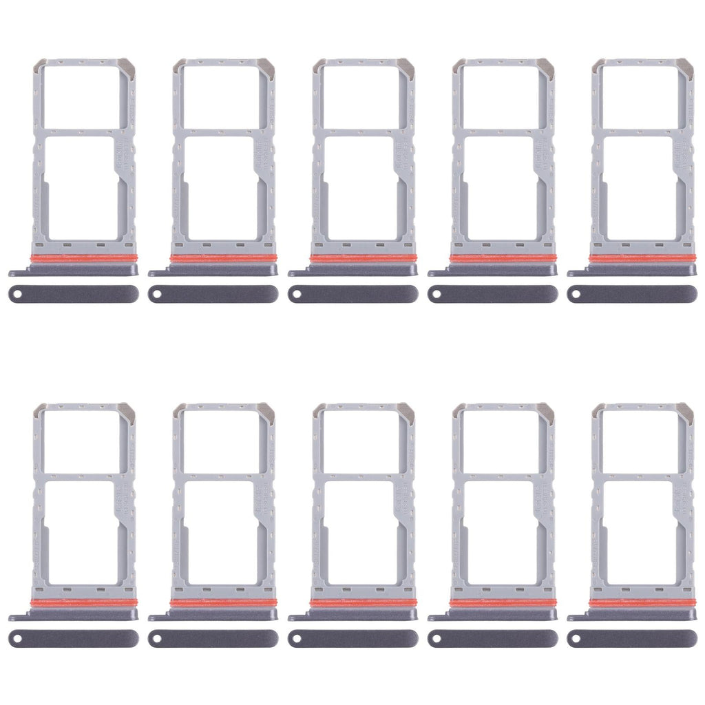 For Realme 13 5G RMX3951 10pcs Original SIM Card Tray + SIM Card Tray / Micro SD Card Tray (Black)