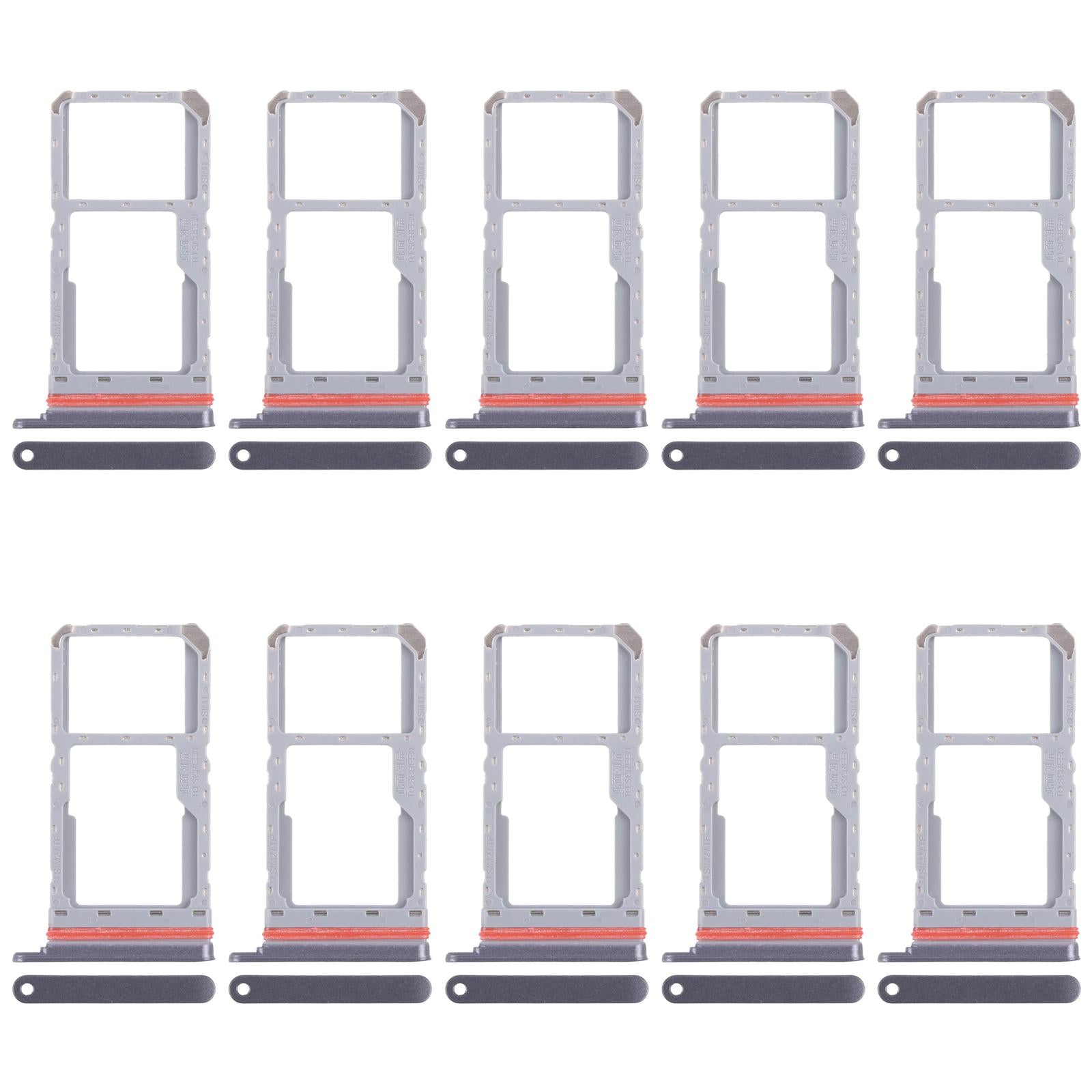 For Realme 13 5G RMX3951 10pcs Original SIM Card Tray + SIM Card Tray / Micro SD Card Tray (Black)