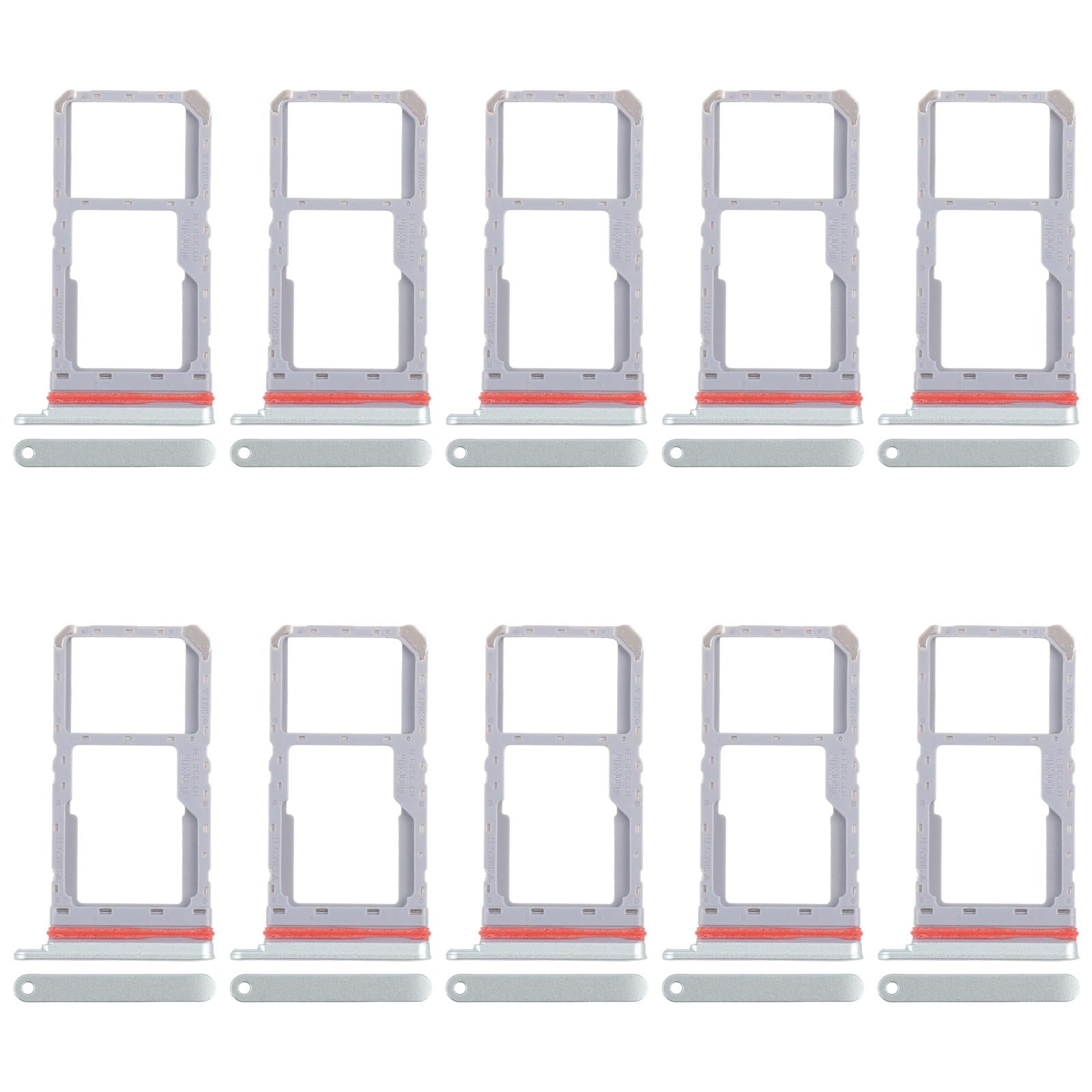 For Realme 13 5G RMX3951 10pcs Original SIM Card Tray + SIM Card Tray / Micro SD Card Tray (Green)