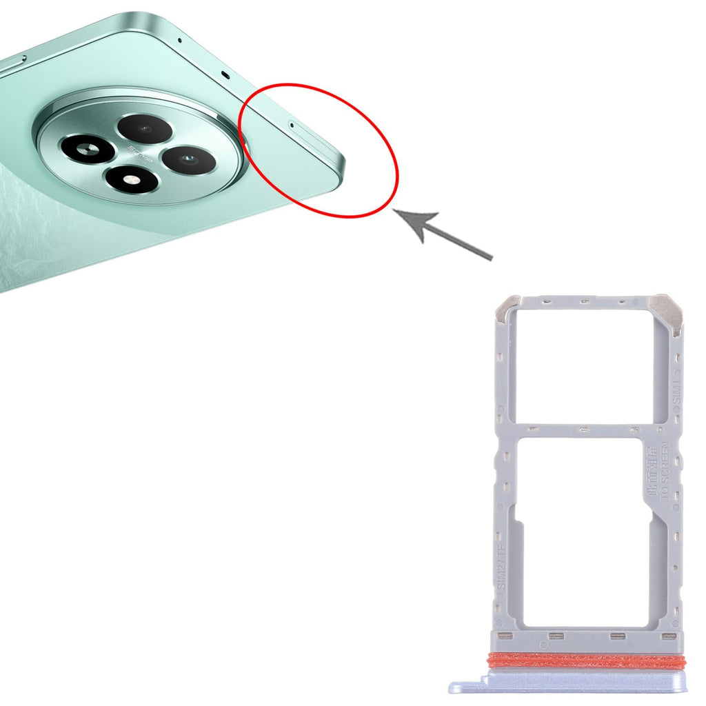For Realme 13 5G RMX3951 10pcs Original SIM Card Tray + SIM Card Tray / Micro SD Card Tray (Blue)