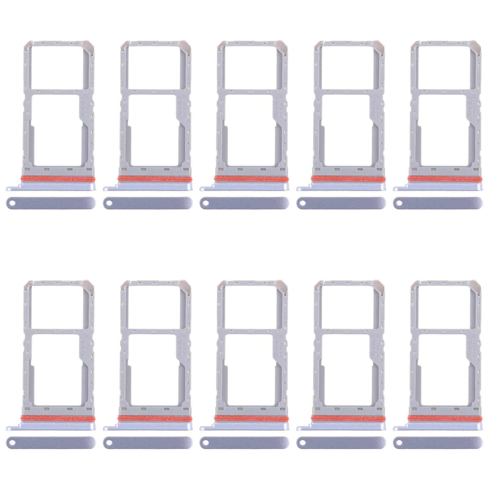 For Realme 13 5G RMX3951 10pcs Original SIM Card Tray + SIM Card Tray / Micro SD Card Tray (Blue)