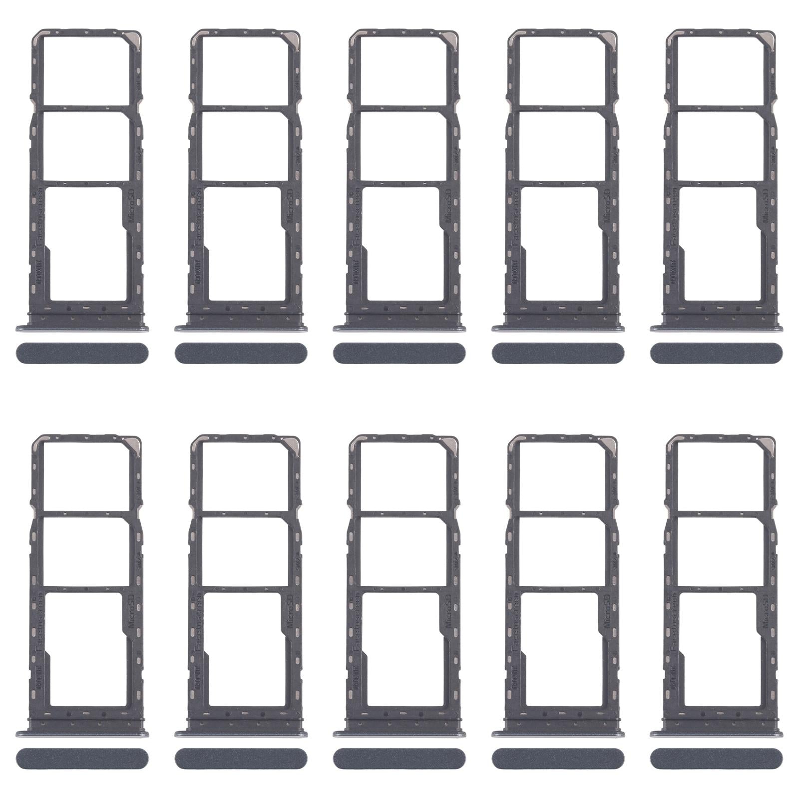 For Realme C65 4G RMX3910 10pcs Original SIM Card Tray + SIM Card Tray + Micro SD Card Tray (Black)
