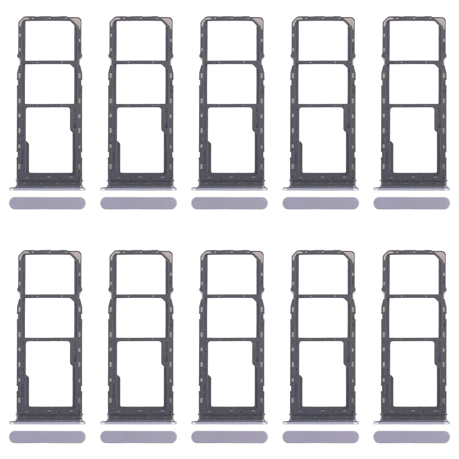 For Realme C65 4G RMX3910 10pcs Original SIM Card Tray + SIM Card Tray + Micro SD Card Tray (Blue)