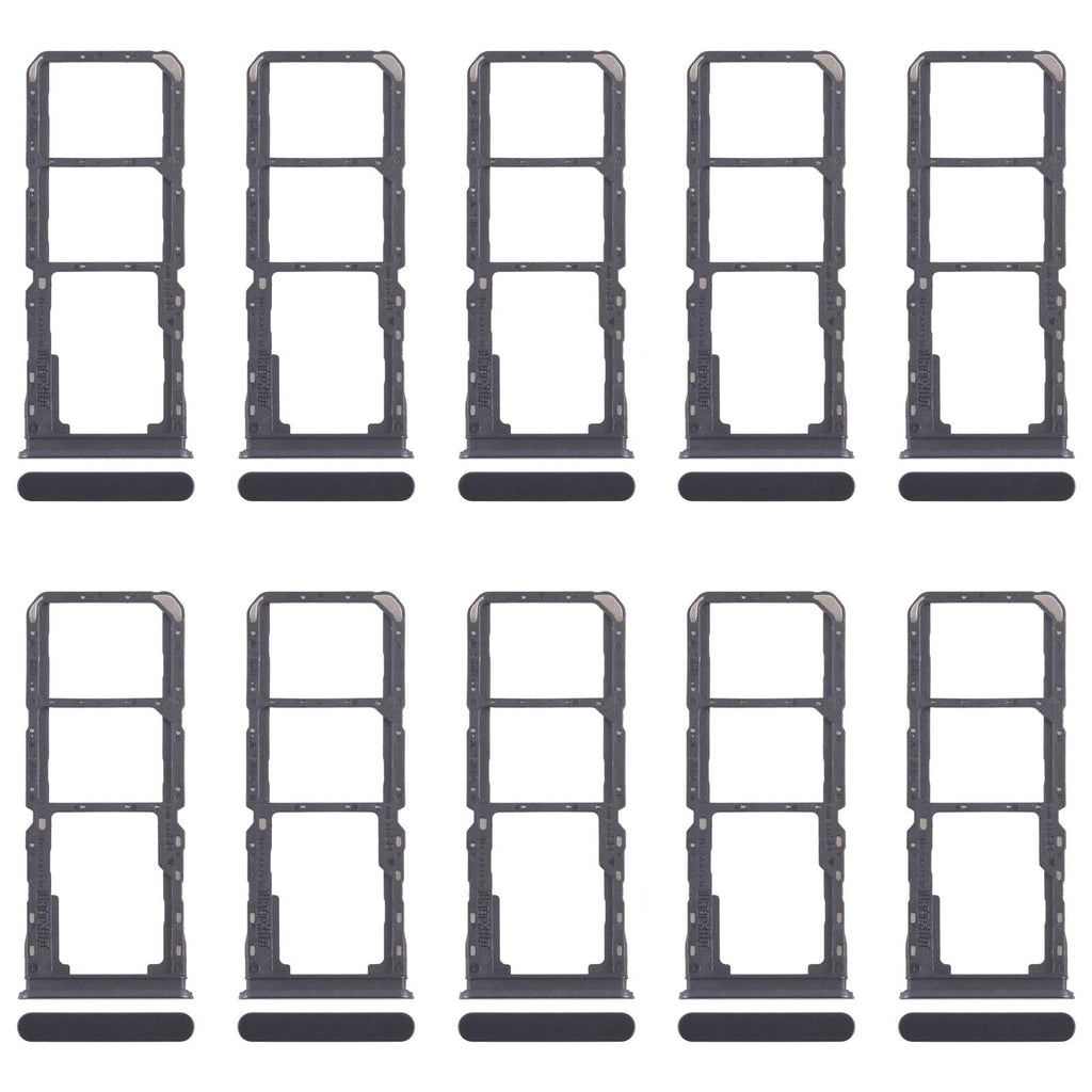 For Realme 11 5G RMX3780 10pcs Original SIM Card Tray + SIM Card Tray + Micro SD Card Tray (Black)
