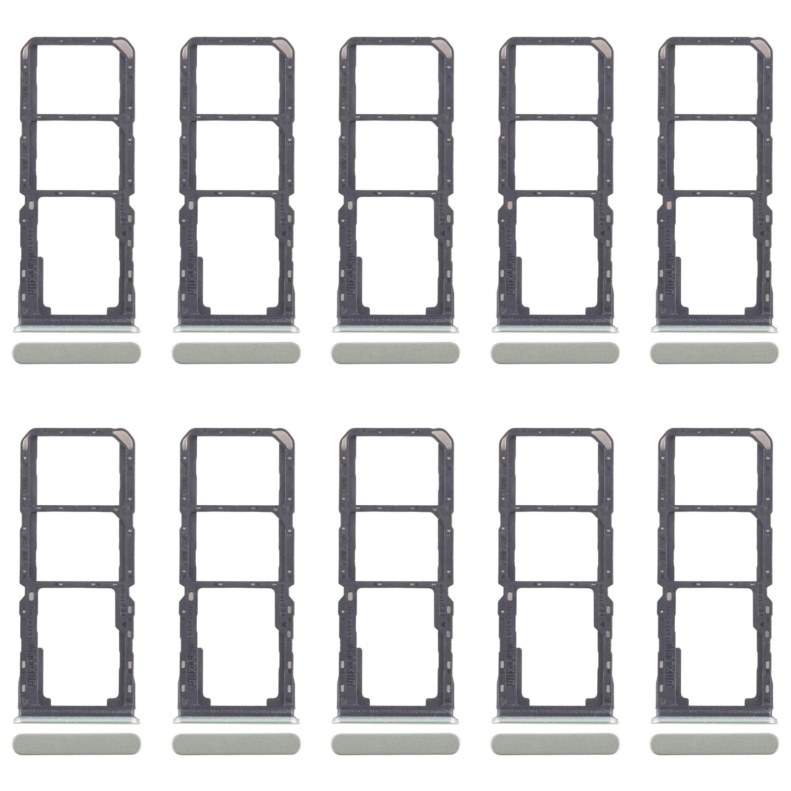 For Realme 11 5G RMX3780 10pcs Original SIM Card Tray + SIM Card Tray + Micro SD Card Tray (Green)