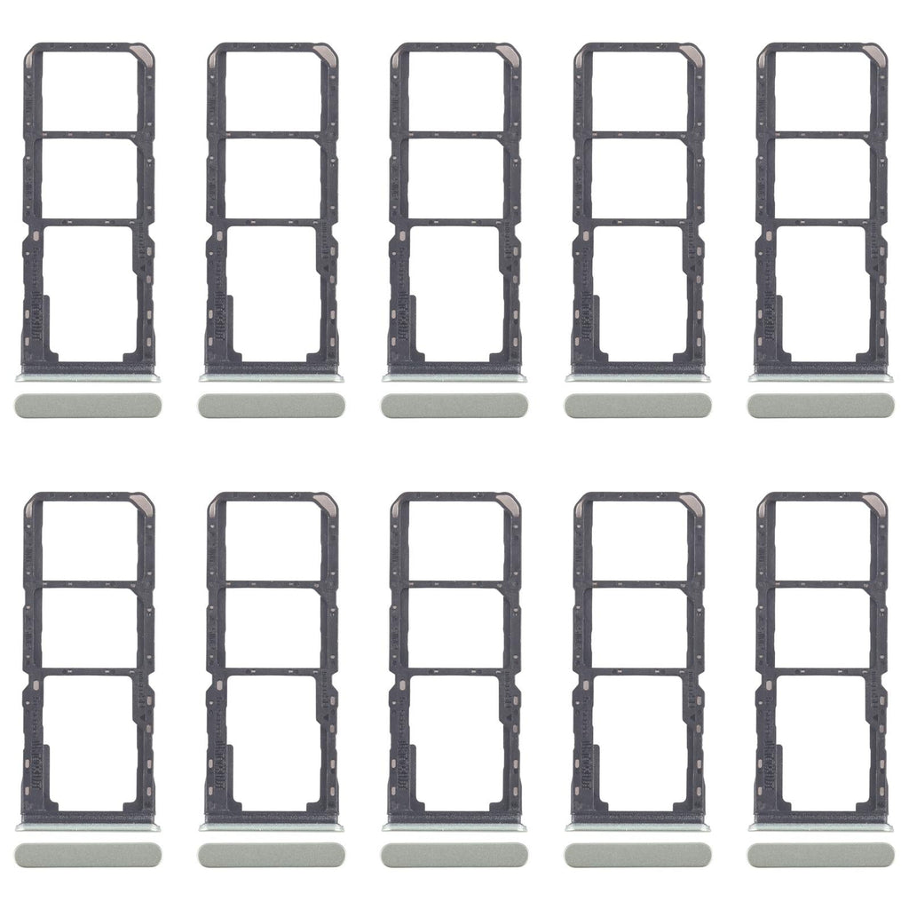 For Realme 11x 5G RMX3785 10pcs Original SIM Card Tray + SIM Card Tray + Micro SD Card Tray (Green)