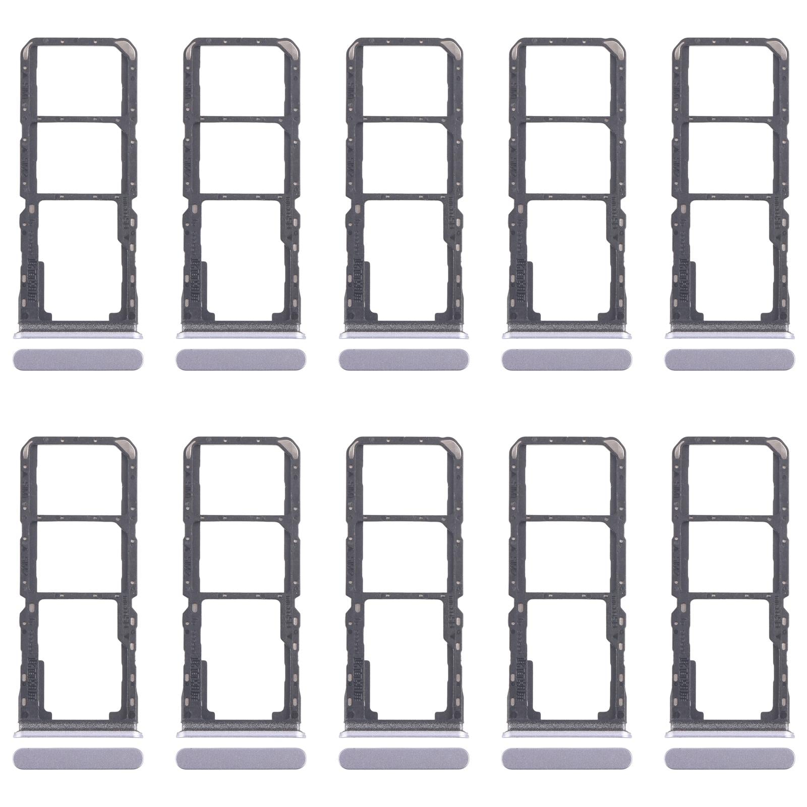 For Realme 11x 5G RMX3785 10pcs Original SIM Card Tray + SIM Card Tray + Micro SD Card Tray (Blue)