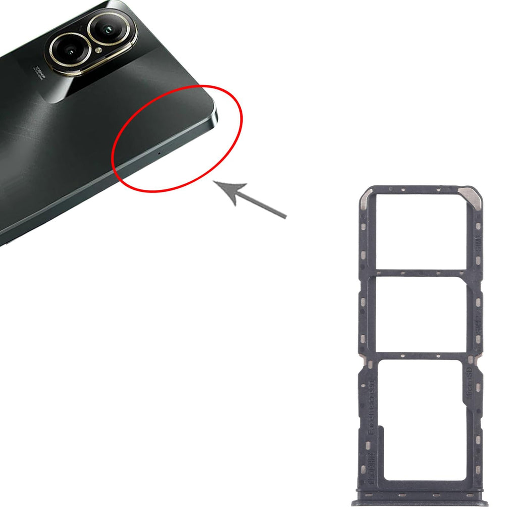 For Realme C67 4G RMX3890 10pcs Original SIM Card Tray + SIM Card Tray + Micro SD Card Tray (Dark Green)