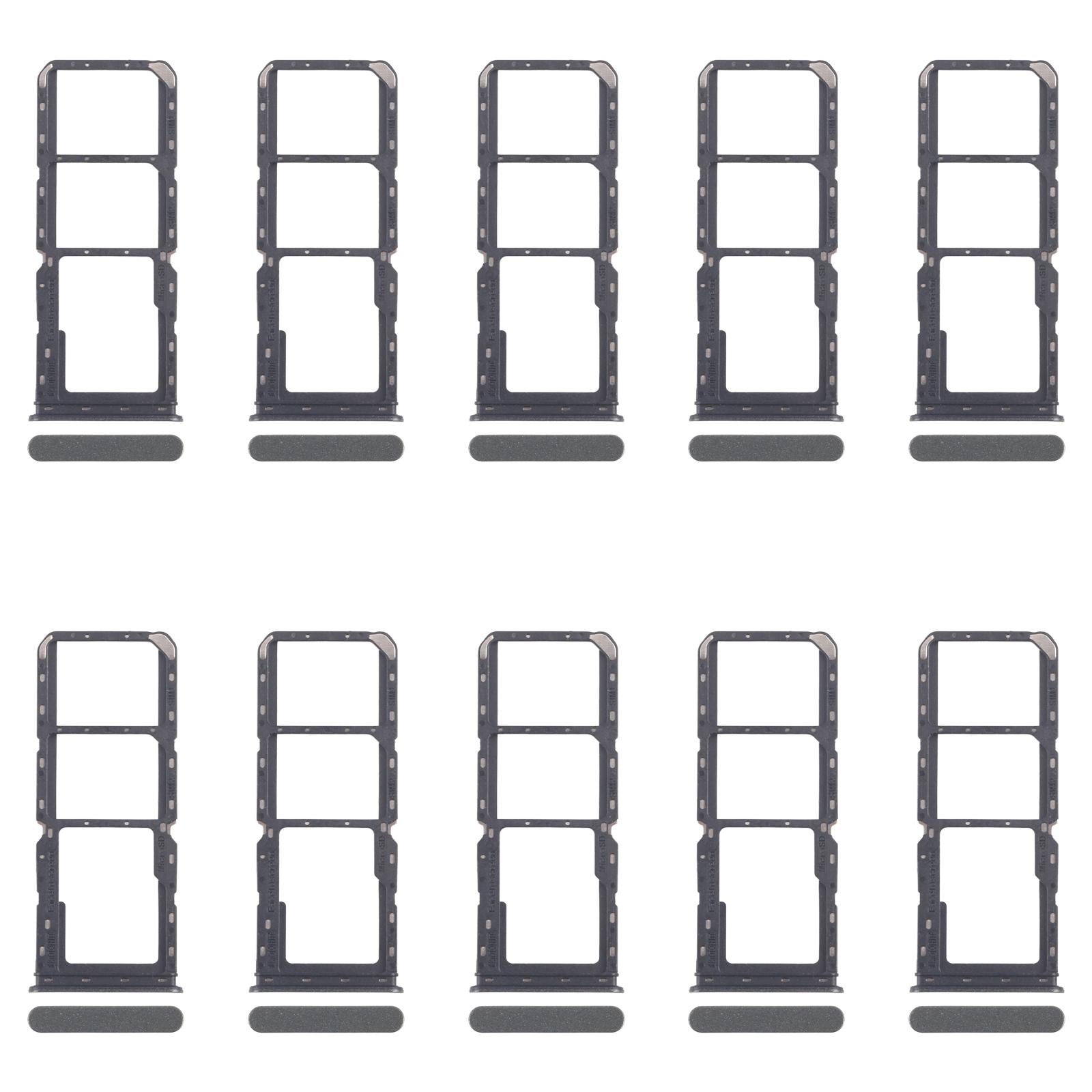 For Realme C67 4G RMX3890 10pcs Original SIM Card Tray + SIM Card Tray + Micro SD Card Tray (Dark Green)