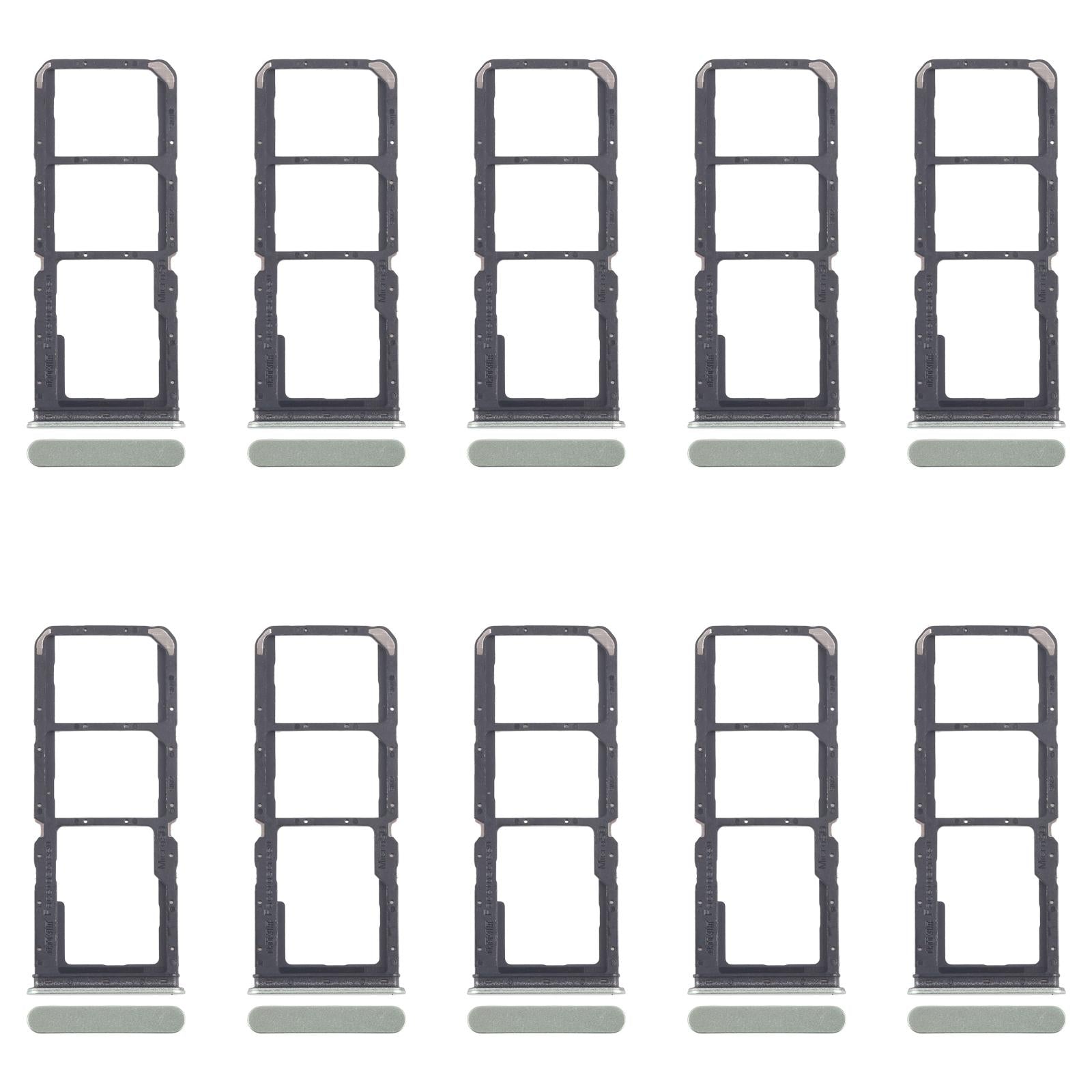 For Realme 12 Lite 4G 10pcs Original SIM Card Tray + SIM Card Tray + Micro SD Card Tray (Light Green)