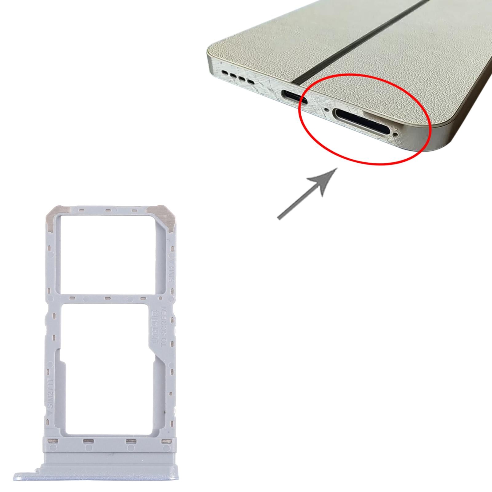 For Realme 12 4G RMX3871 10pcs Original SIM Card Tray + SIM Card Tray / Micro SD Card Tray (Blue)