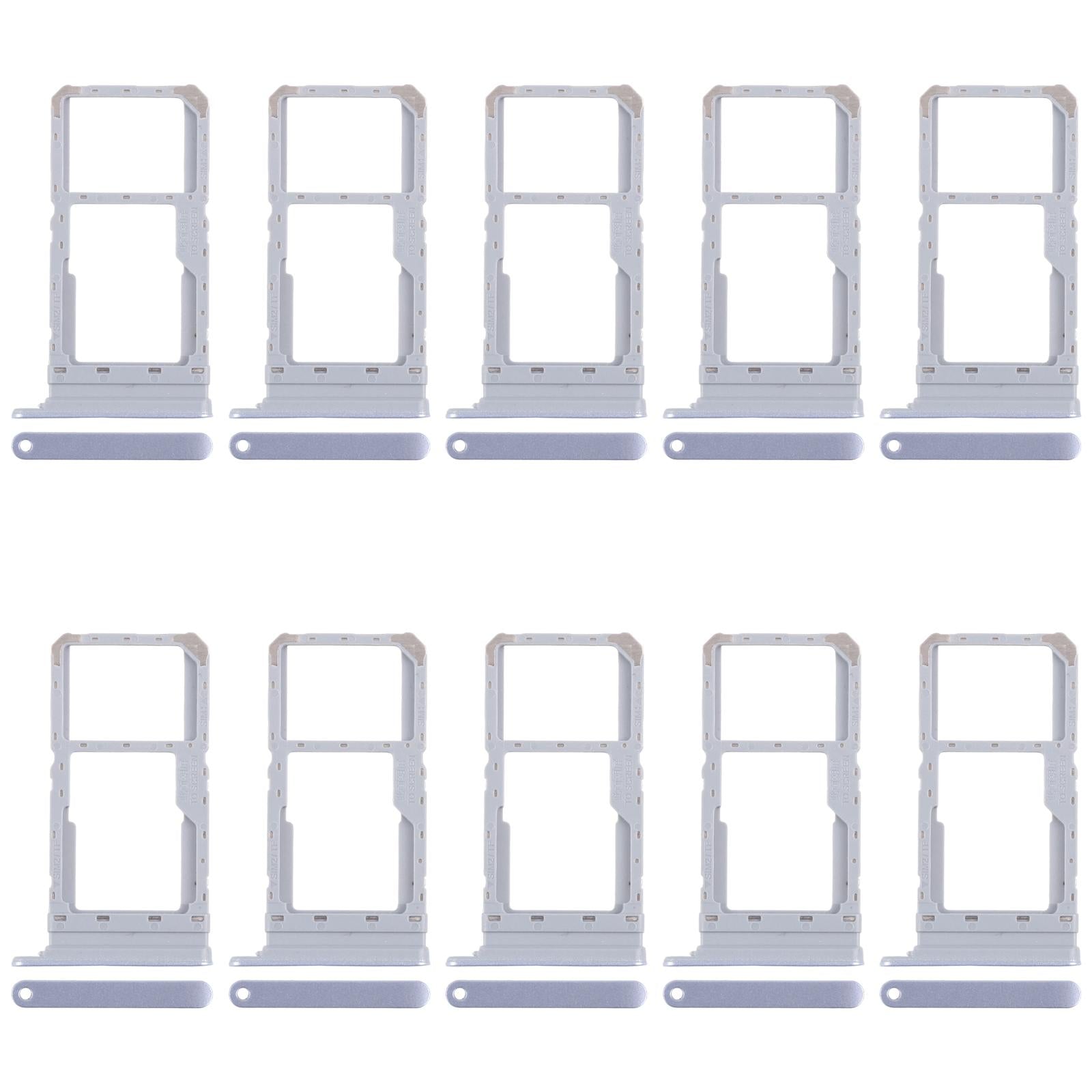 For Realme 12 5G RMX3999 10pcs Original SIM Card Tray + SIM Card Tray / Micro SD Card Tray (Blue)