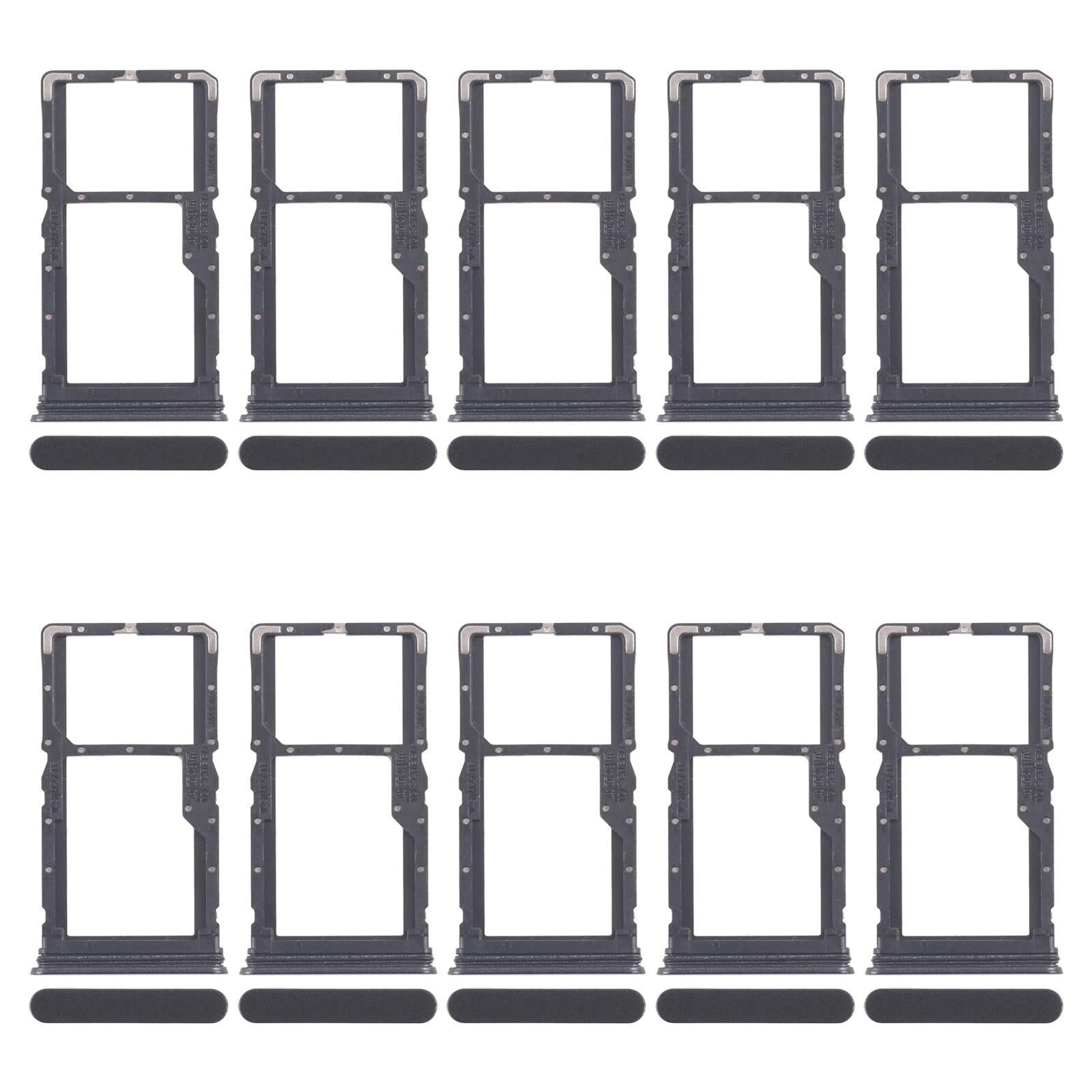 For Realme 10 Pro 5G RMX3663 RMX3660 RMX3661 10pcs Original SIM Card Tray + SIM Card Tray / Micro SD Card Tray (Black)