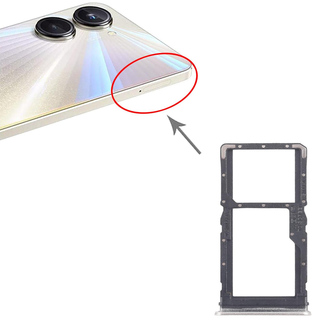 For Realme 10 Pro 5G RMX3663 RMX3660 RMX3661 10pcs Original SIM Card Tray + SIM Card Tray / Micro SD Card Tray (Gold)