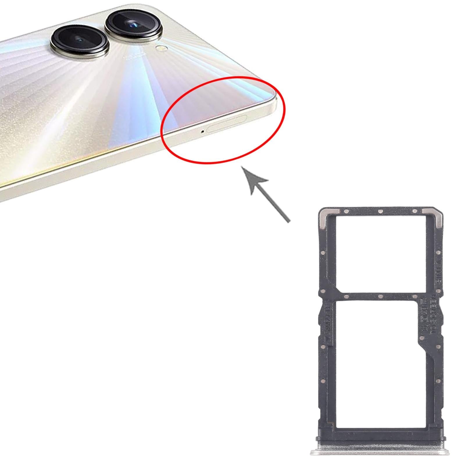 For Realme 10 Pro 5G RMX3663 RMX3660 RMX3661 10pcs Original SIM Card Tray + SIM Card Tray / Micro SD Card Tray (Gold)