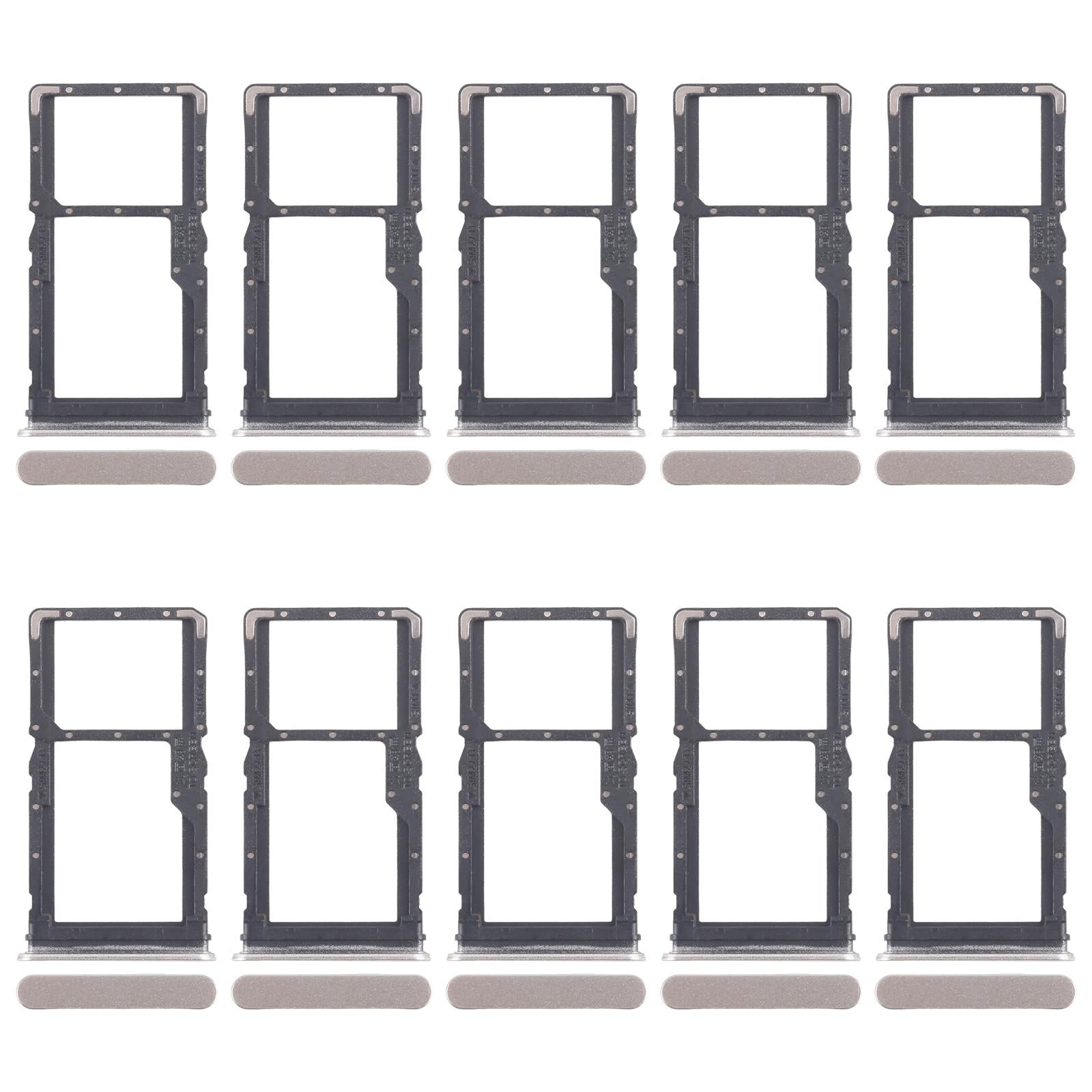 For Realme 10 Pro 5G RMX3663 RMX3660 RMX3661 10pcs Original SIM Card Tray + SIM Card Tray / Micro SD Card Tray (Gold)