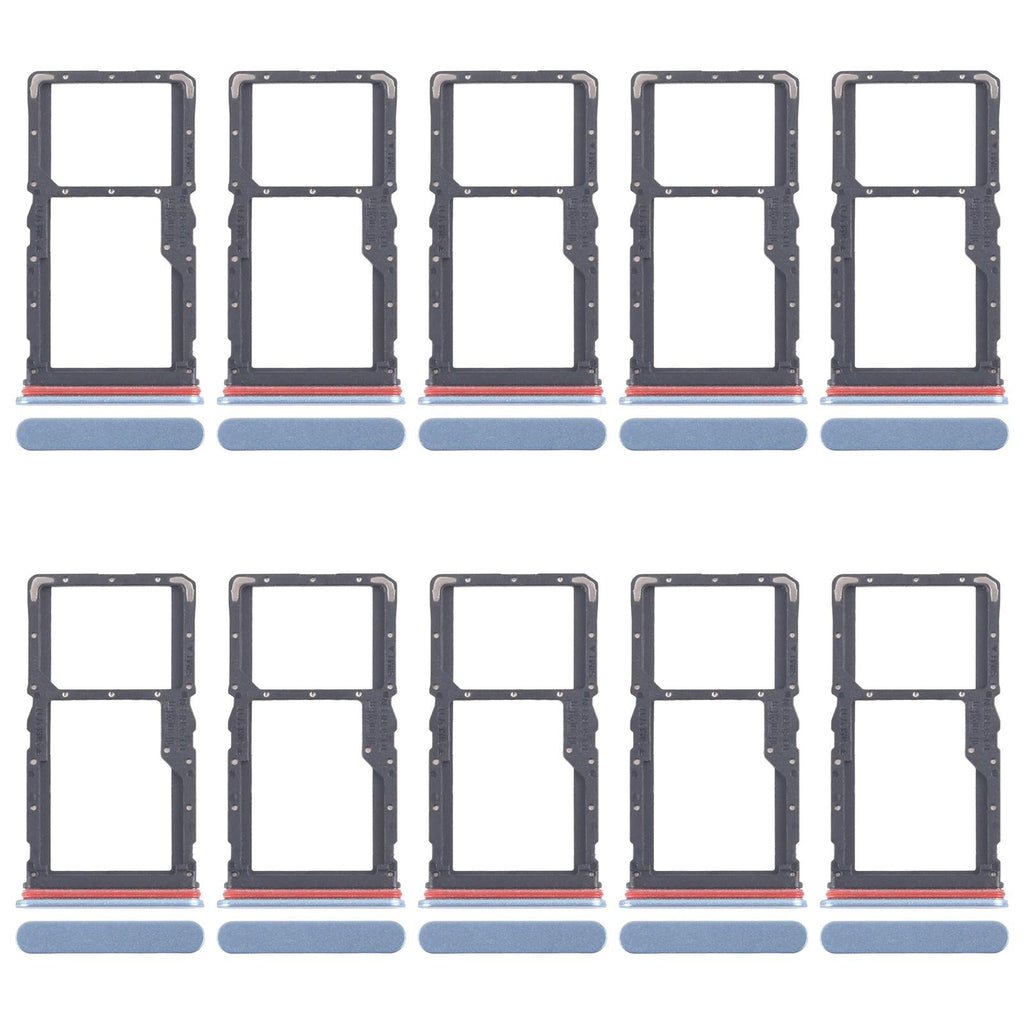 For Realme 10 Pro 5G RMX3663 RMX3660 RMX3661 10pcs Original SIM Card Tray + SIM Card Tray / Micro SD Card Tray (Blue)