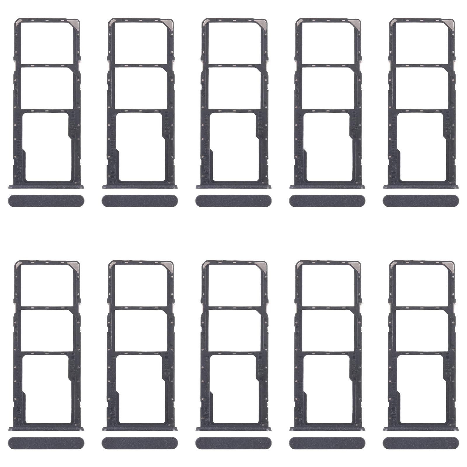 For Realme C51s 10pcs Original SIM Card Tray + SIM Card Tray + Micro SD Card Tray (Black)