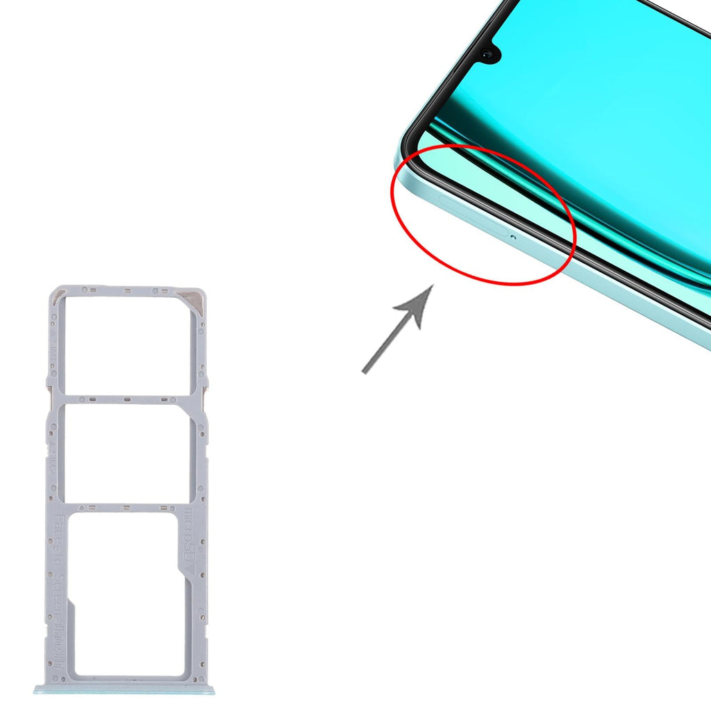 For Realme C51s 10pcs Original SIM Card Tray + SIM Card Tray + Micro SD Card Tray (Blue)