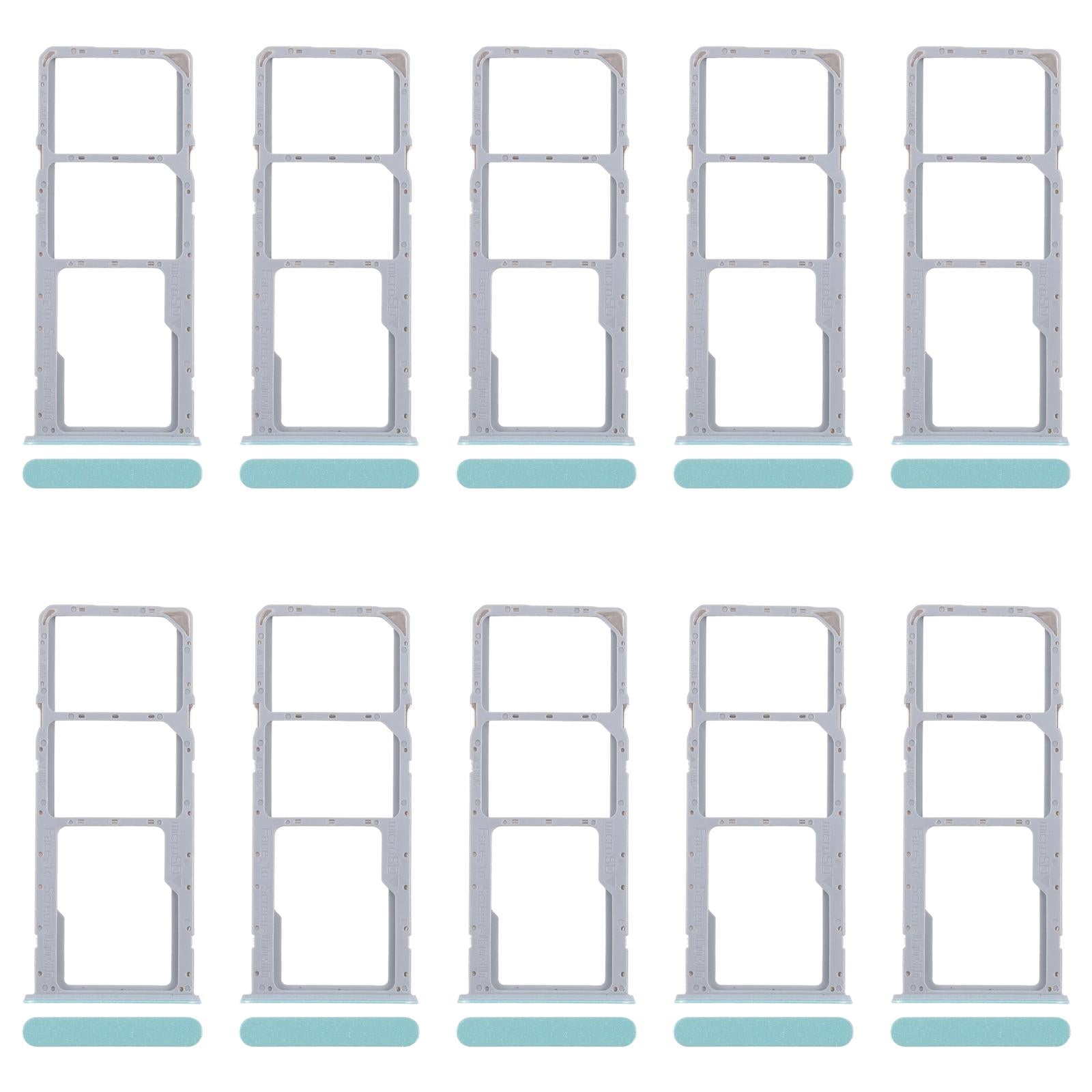 For Realme C51s 10pcs Original SIM Card Tray + SIM Card Tray + Micro SD Card Tray (Blue)