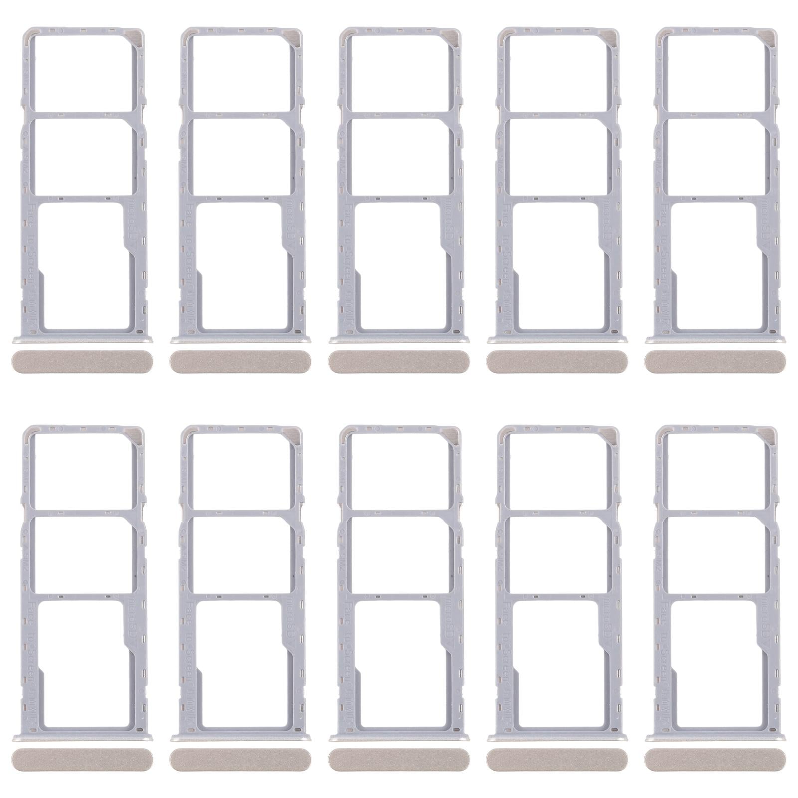 For Realme C63 5G RMX3950 10pcs Original SIM Card Tray + SIM Card Tray + Micro SD Card Tray (Gold)