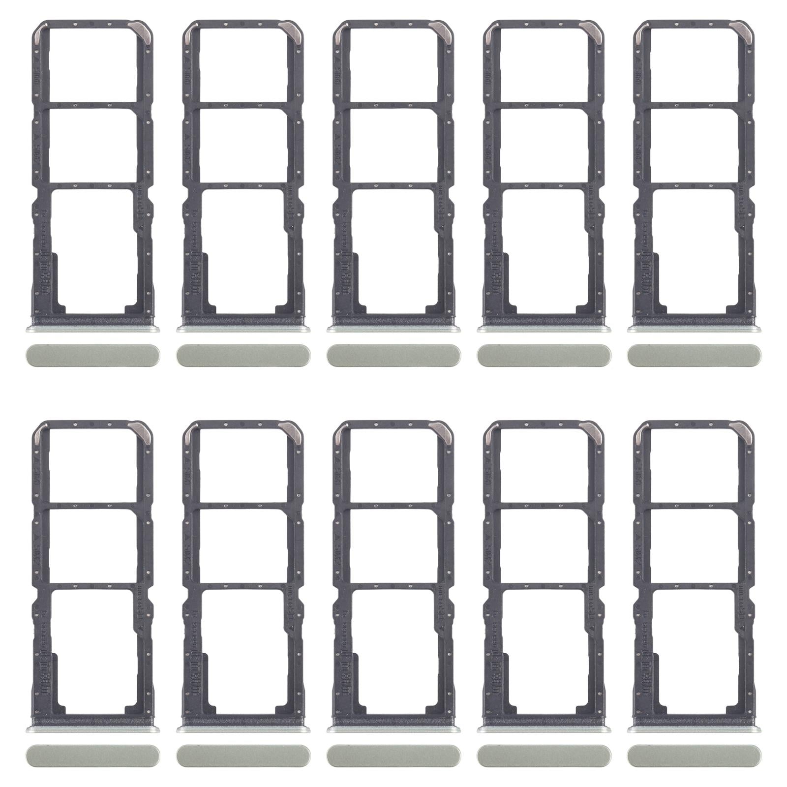 For Realme C67 5G 10pcs Original SIM Card Tray + SIM Card Tray + Micro SD Card Tray (Green)