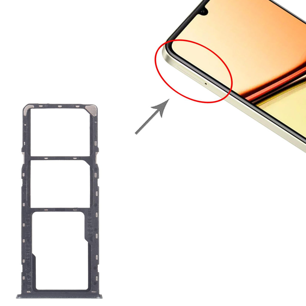 For Realme C61 4G RMX3939 RMX3930 10pcs Original SIM Card Tray + SIM Card Tray + Micro SD Card Tray (Green)