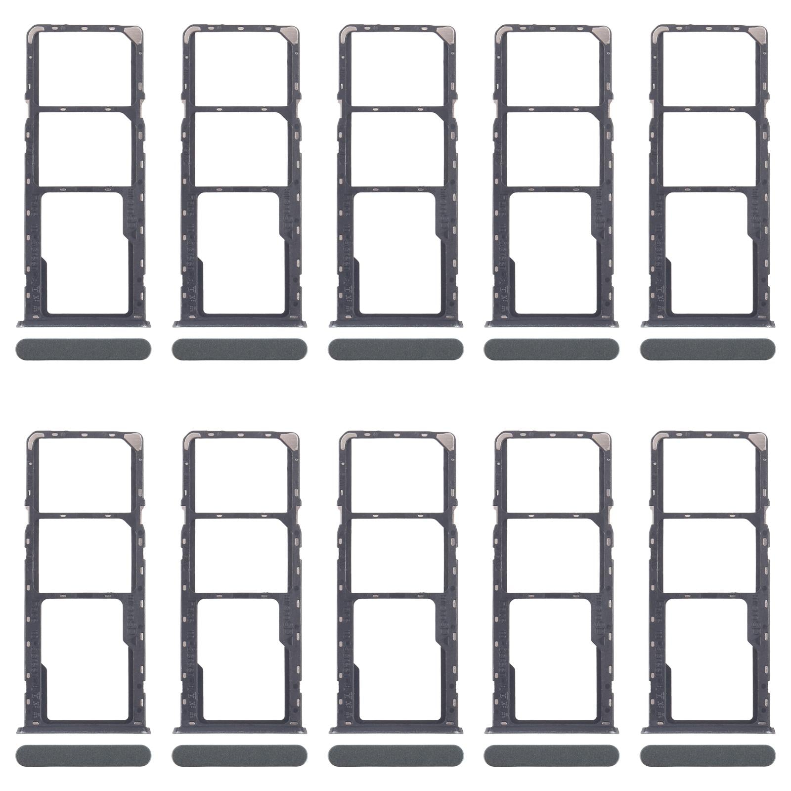 For Realme C61 4G RMX3939 RMX3930 10pcs Original SIM Card Tray + SIM Card Tray + Micro SD Card Tray (Green)