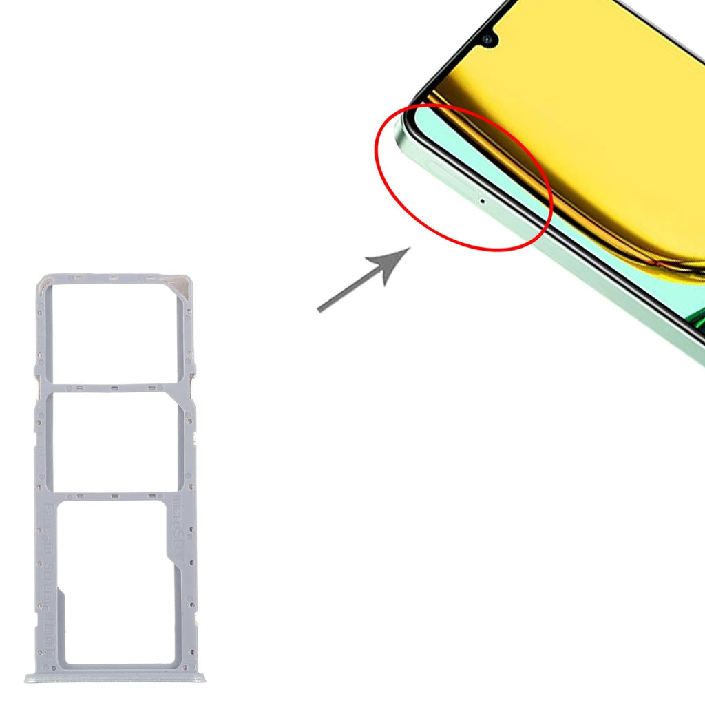 For Realme C61 India 4G RMX3933 10pcs Original SIM Card Tray + SIM Card Tray + Micro SD Card Tray (Green)
