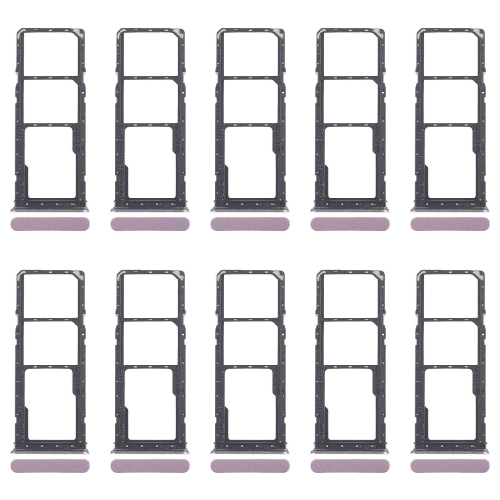 For Realme Narzo C71 4G RMX5303 10pcs Original SIM Card Tray + SIM Card Tray + Micro SD Card Tray (Purple)
