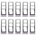 For Realme Narzo C71 4G RMX5303 10pcs Original SIM Card Tray + SIM Card Tray + Micro SD Card Tray (Purple)