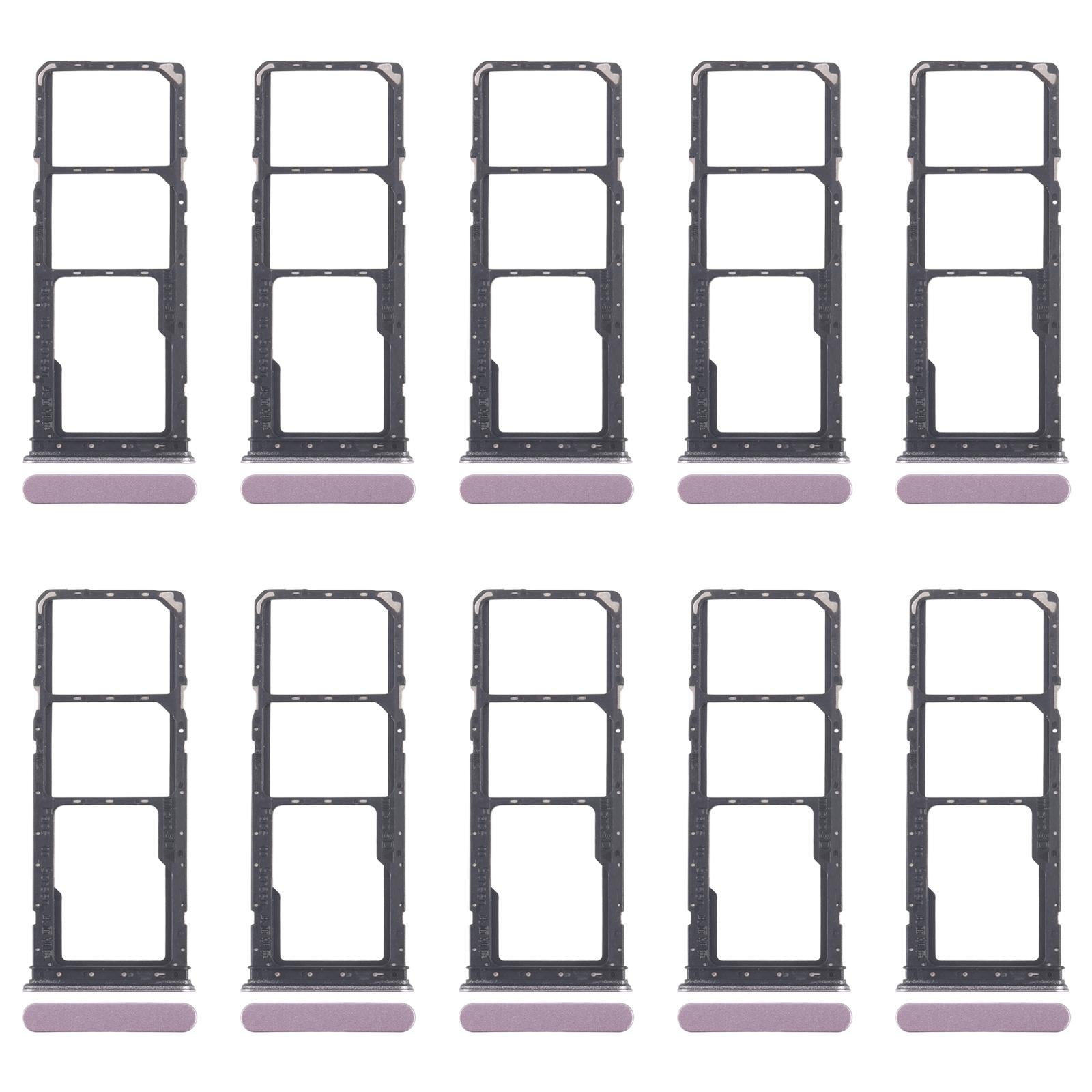 For Realme Narzo C71 4G RMX5303 10pcs Original SIM Card Tray + SIM Card Tray + Micro SD Card Tray (Purple)