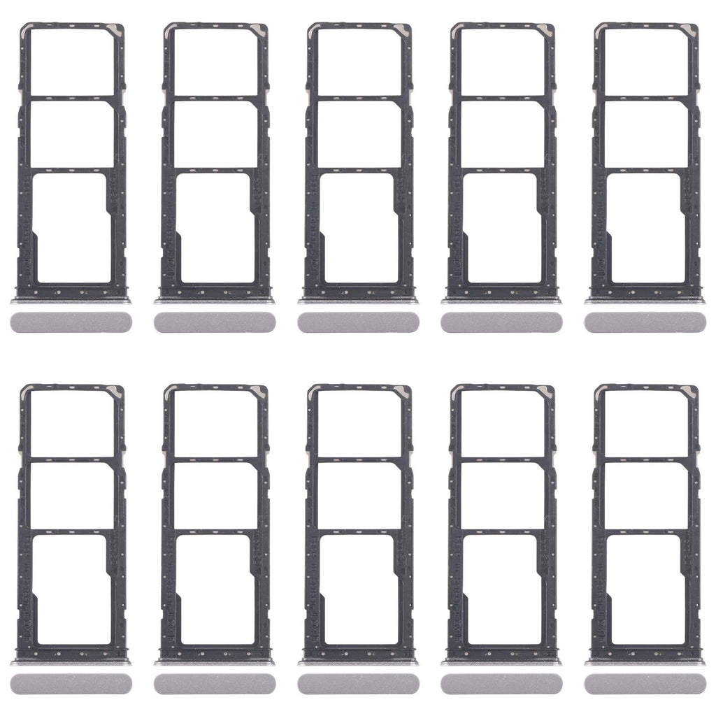 For Realme Narzo C71 4G RMX5303 10pcs Original SIM Card Tray + SIM Card Tray + Micro SD Card Tray (Silver)