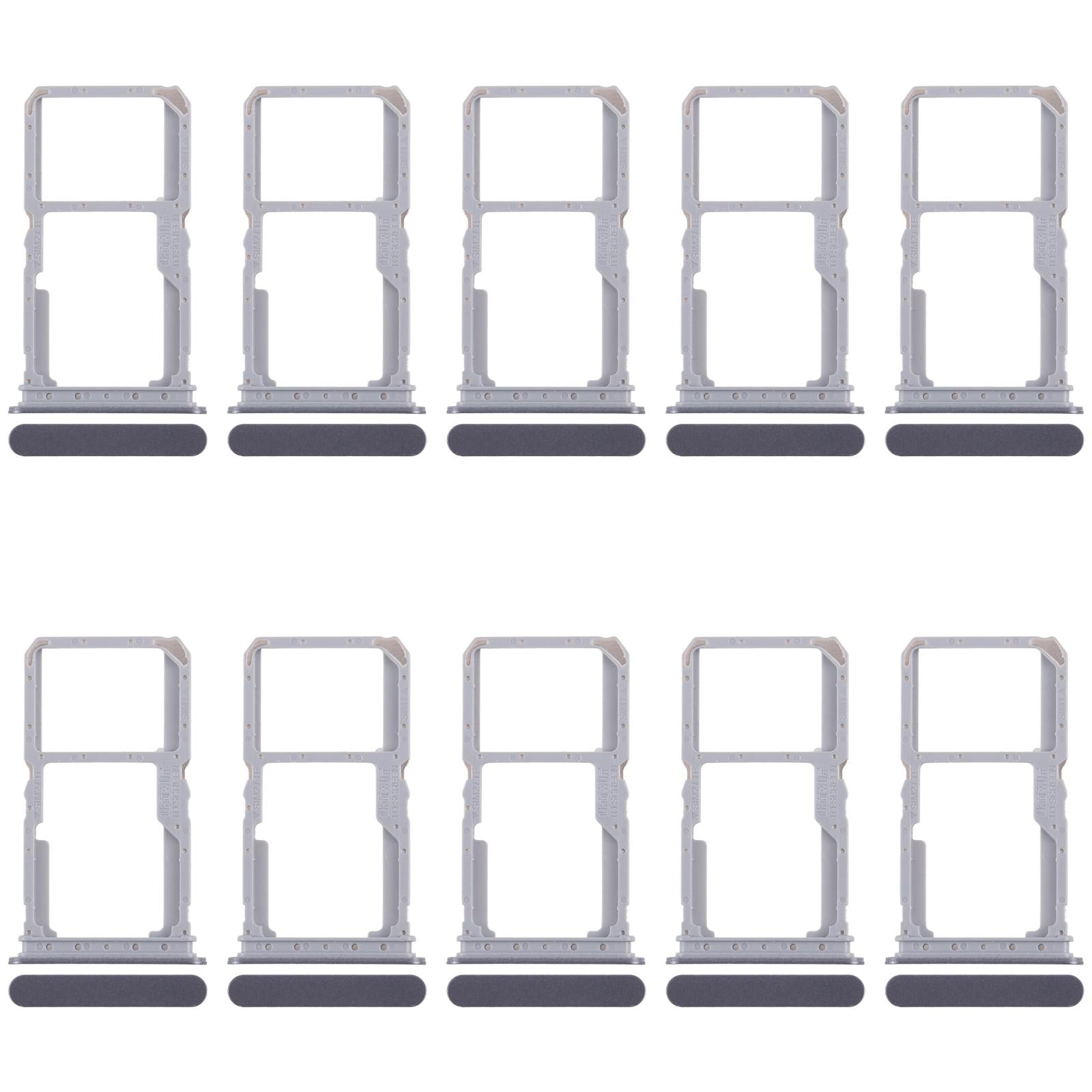 For Realme 14x 5G RMX5020 10pcs Original SIM Card Tray + SIM Card Tray / Micro SD Card Tray (Black)