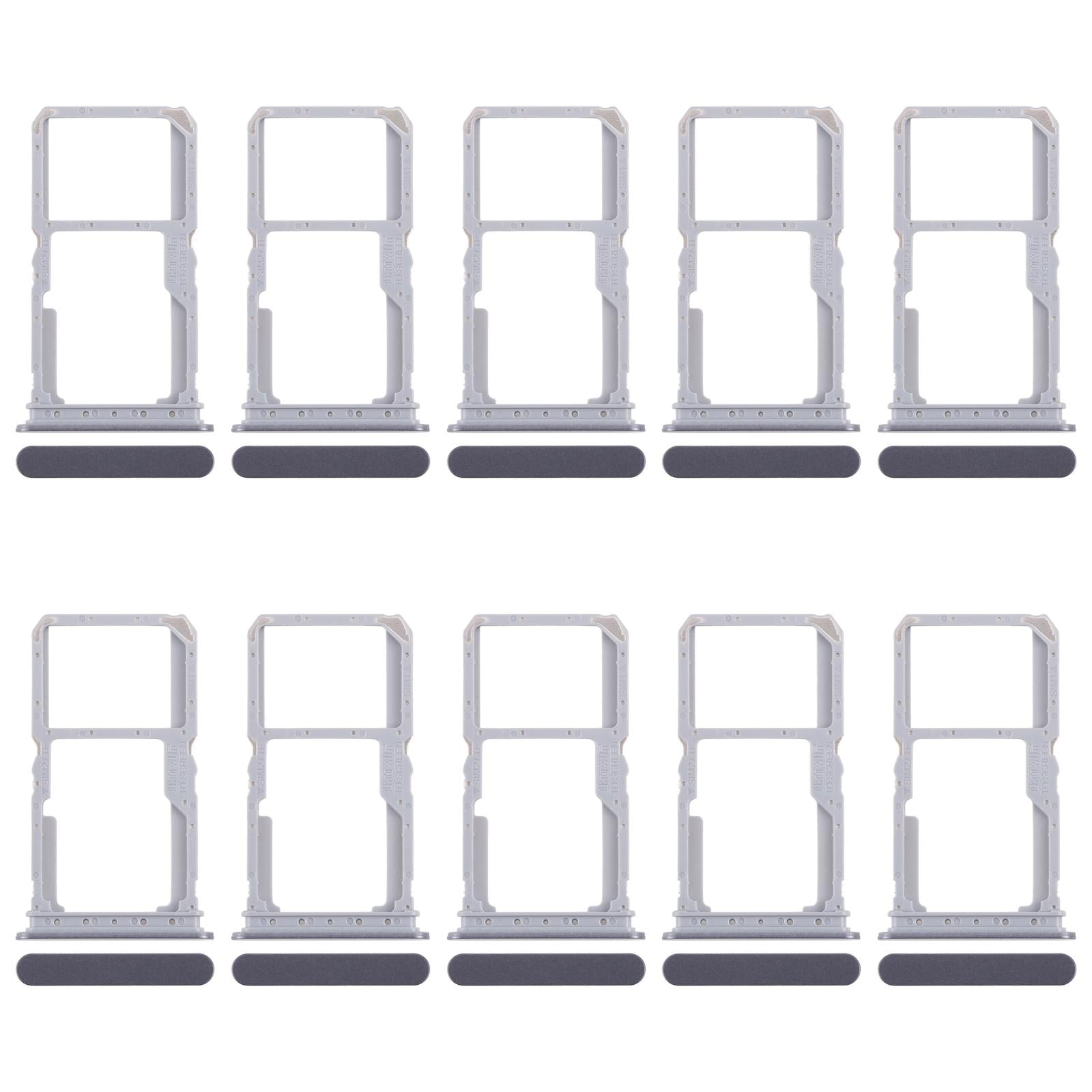 For Realme 14x India 10pcs Original SIM Card Tray + SIM Card Tray / Micro SD Card Tray (Black)