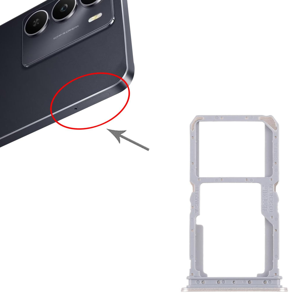 For Realme 14x India 10pcs Original SIM Card Tray + SIM Card Tray / Micro SD Card Tray (Gold)