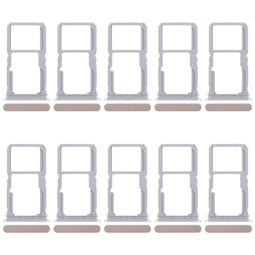 For Realme 14x India 10pcs Original SIM Card Tray + SIM Card Tray / Micro SD Card Tray (Gold)