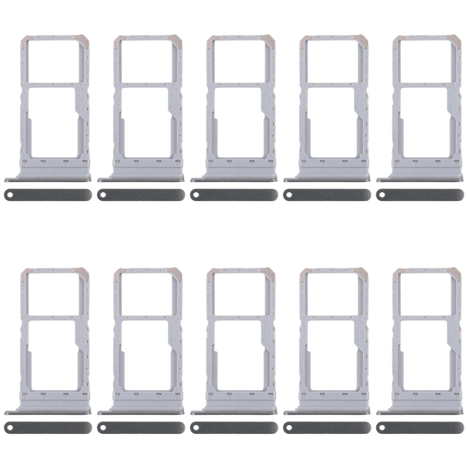 For Realme 12x India 5G RMX3998 10pcs Original SIM Card Tray + SIM Card Tray / Micro SD Card Tray (Dark Green)