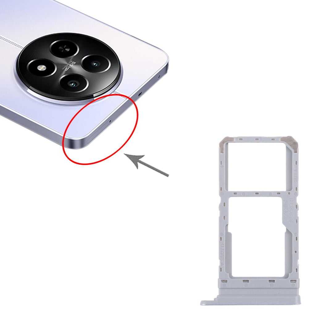 For Realme 12x India 5G RMX3998 10pcs Original SIM Card Tray + SIM Card Tray / Micro SD Card Tray (Blue)