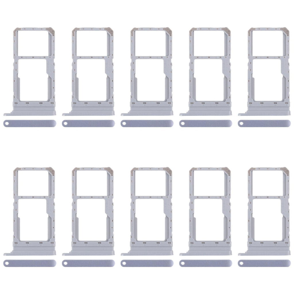 For Realme 12x India 5G RMX3998 10pcs Original SIM Card Tray + SIM Card Tray / Micro SD Card Tray (Blue)