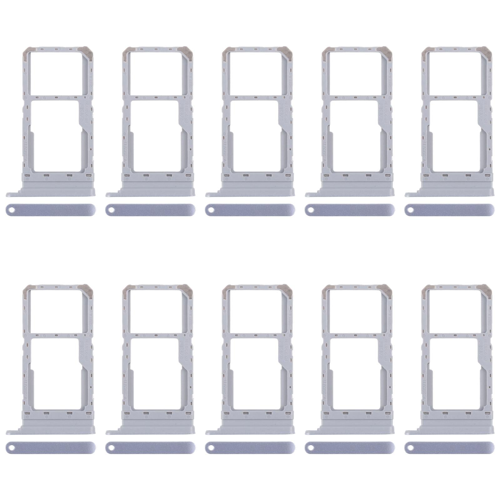 For Realme 12x India 5G RMX3998 10pcs Original SIM Card Tray + SIM Card Tray / Micro SD Card Tray (Blue)