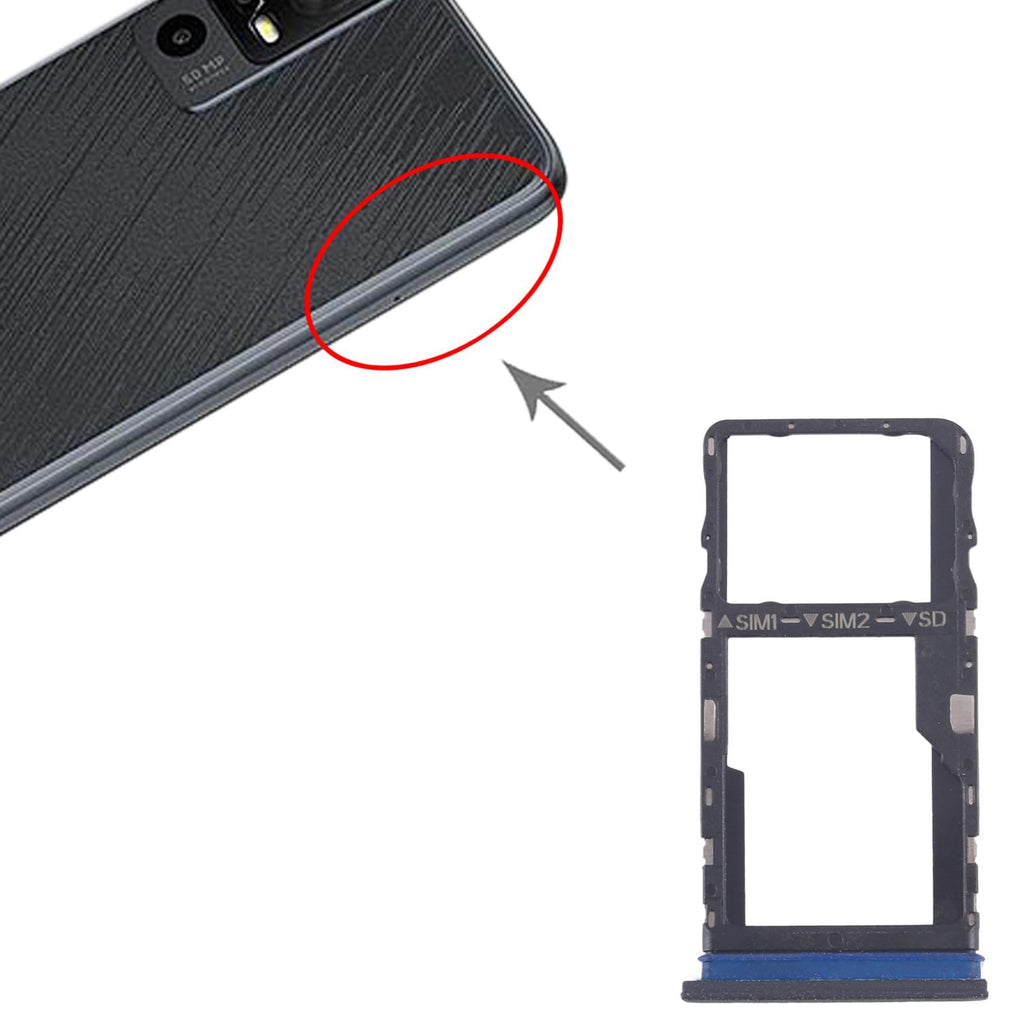 For TCL 40 XE 5G Original SIM Card Tray + SIM Card Tray / Micro SD Card Tray (Frosted Black)