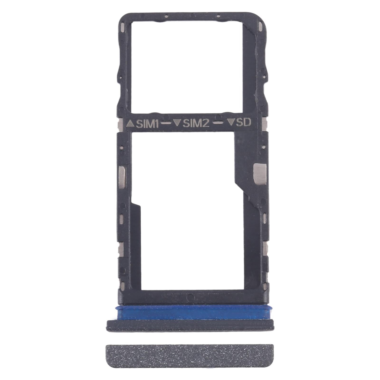 For TCL 40 XE 5G Original SIM Card Tray + SIM Card Tray / Micro SD Card Tray (Frosted Black)