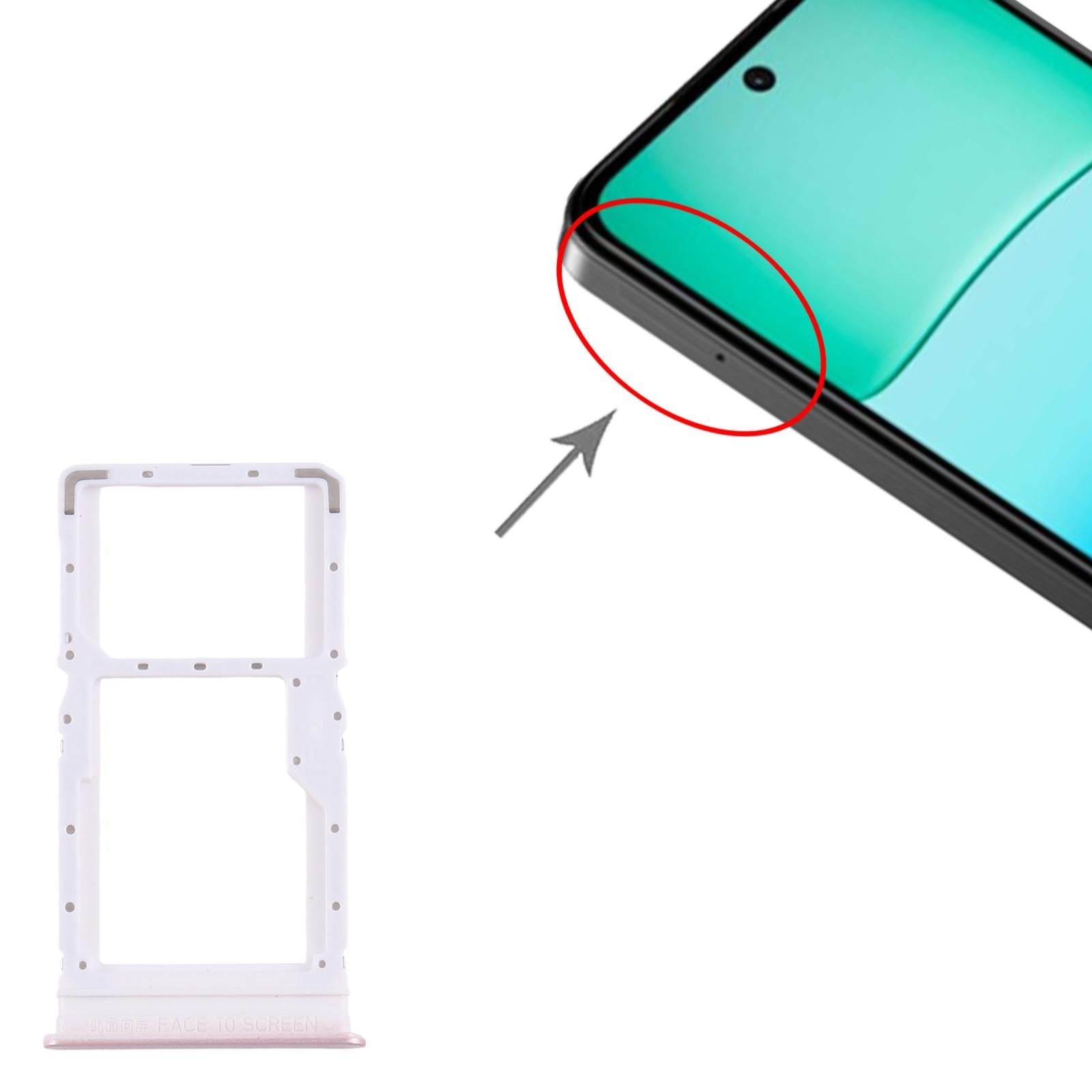 For Xiaomi Redmi 13 5G 10pcs SIM Card Tray + SIM Card Tray / Micro SD Card Tray (Pink)