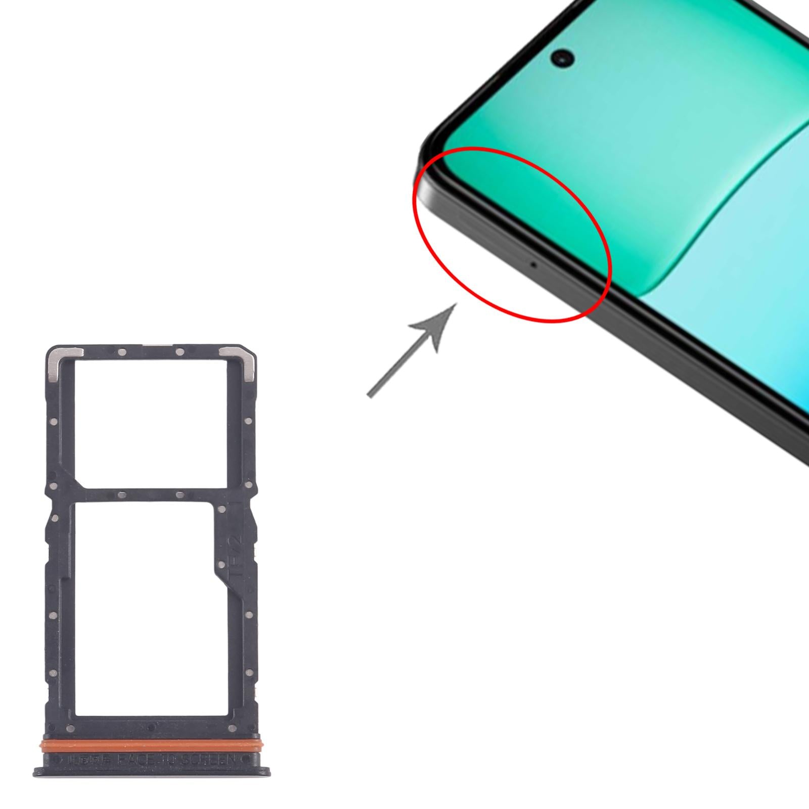 For Xiaomi Redmi 13 4G 10pcs SIM Card Tray + SIM Card Tray / Micro SD Card Tray (Black)