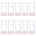 For Xiaomi Redmi 13 4G 10pcs SIM Card Tray + SIM Card Tray / Micro SD Card Tray (Pink)