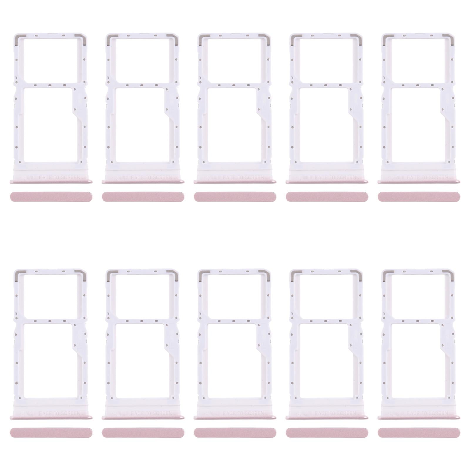 For Xiaomi Redmi 13 4G 10pcs SIM Card Tray + SIM Card Tray / Micro SD Card Tray (Pink)