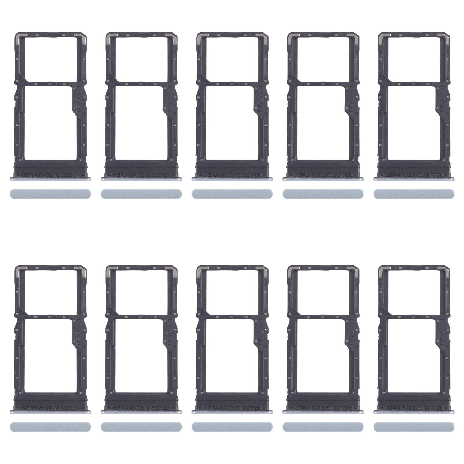 For Xiaomi Redmi 13 4G 10pcs SIM Card Tray + SIM Card Tray / Micro SD Card Tray (Blue)